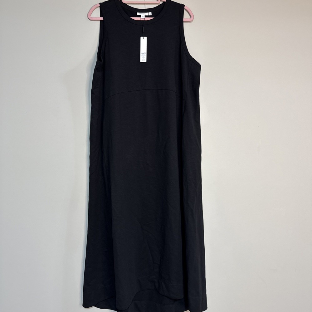 Chicos Maxi Dress Sleeveless Tank Midi Dress Pockets Black Sz 3 Size XL NWT - Picture 11 of 14